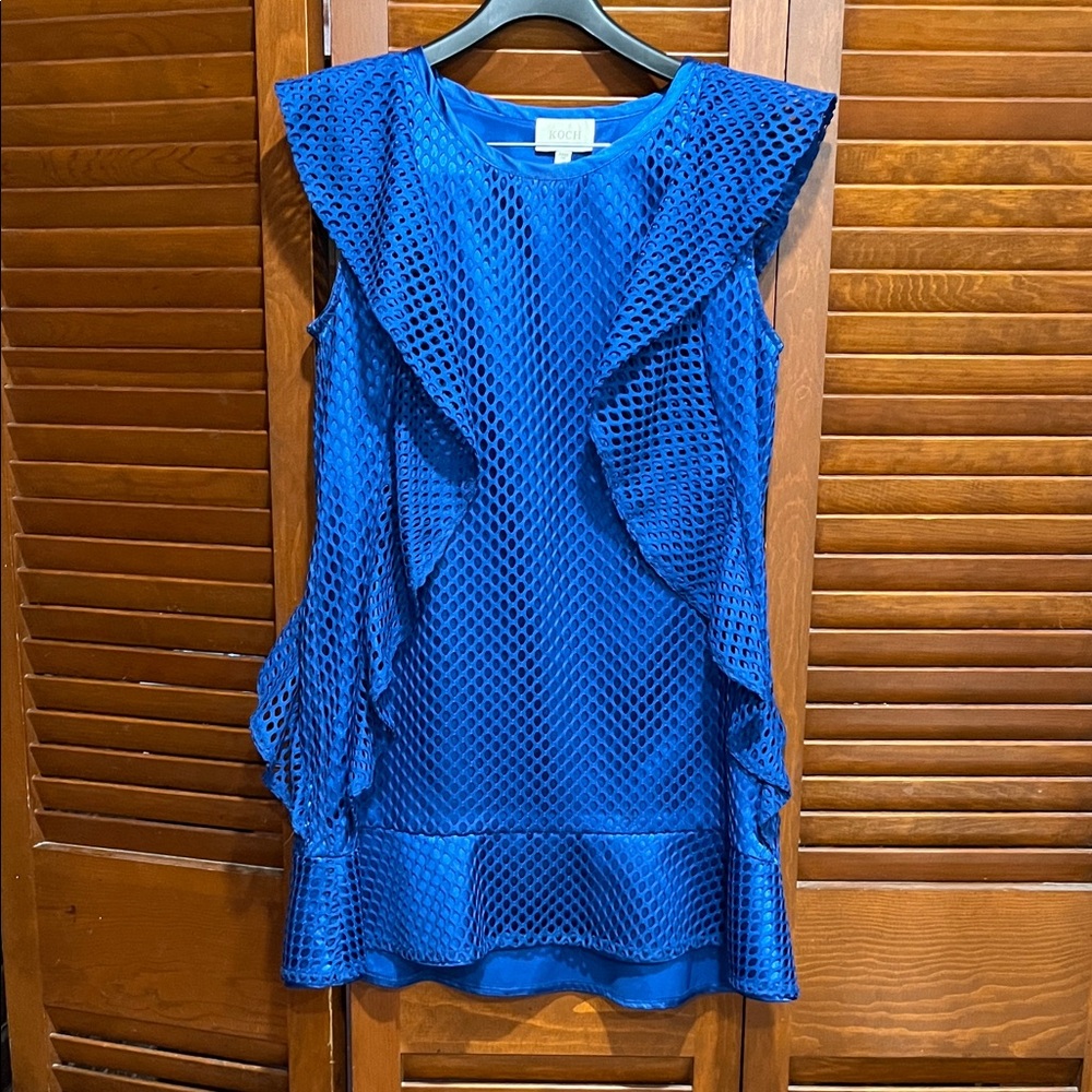 Koch Royal Blue Noah Mesh Mini Dress